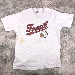 Vintage FOSSIL Brand Indian Head T Shirt